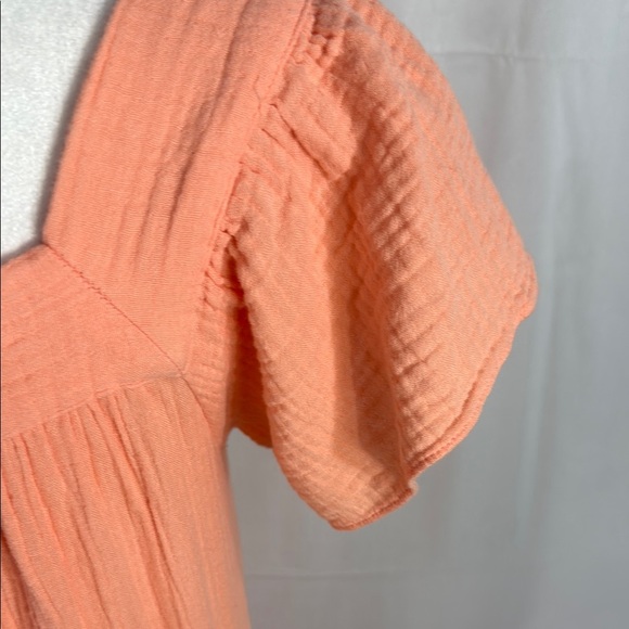 Rails Off-Shoulder Gauze Maxi Dress Coral S - Picture 10 of 13